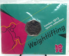 2011 WEIGHTLIFTING 50p Coin UNCIRCULATED In Pack 2012 London Olympics