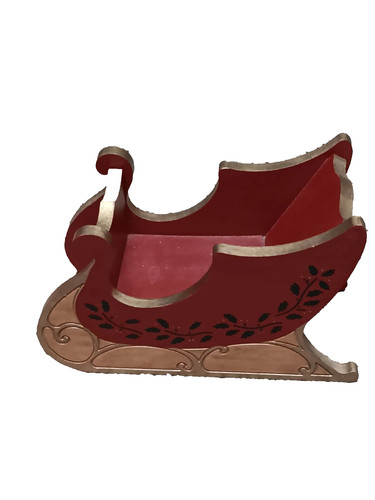 Vtg santas wooden sleigh - wooden,