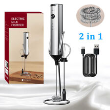 Electric Milk Frother Mini Coffee Drinks Whisk Egg Beater Mixer USB Rechargeable