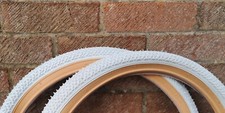 COLOURED STREET BMX TYRES WHITE GUMWALL 20 x 1.75 LS200 (PAIR, SINGLE & TUBES)