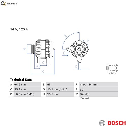 Alternator 986 087 - alternator, for