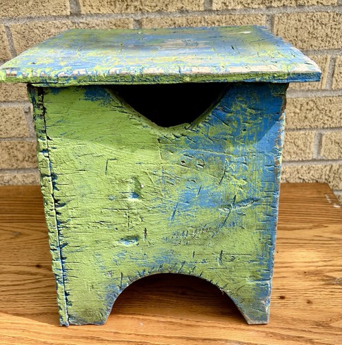 Old vintage wooden step stool - wooden,