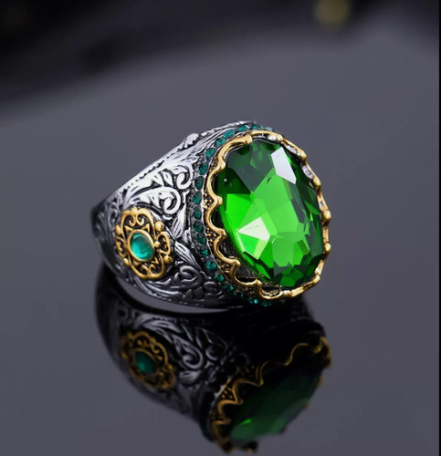 Turkish ring green gem - ring, highest