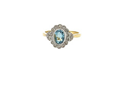 Vintage Aquamarine Halo