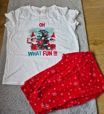 Womens Naughty Little Elf Pyjamas Size 12-14 F&F