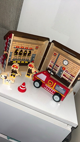 Wooden fire station - fire,