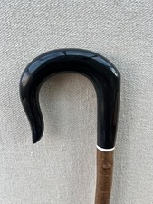 Buffalo Horn Shepherds Crook Half Turn Hazel Walking Stick No.11