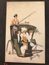 STAGECOACH Horse Carriage Cabby Knows His Fare c1906 Postcard 3