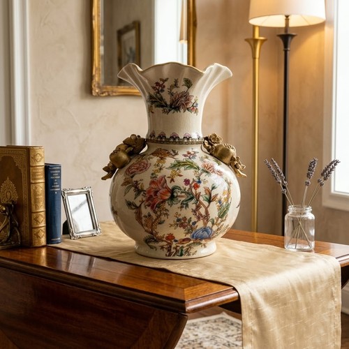 Luxury floral ceramic vase - floral,