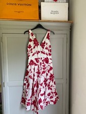 DEBUT Floral Dress Size 8 Red White Summer Tea Party Races Wedding Ascot Dance