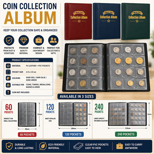 120 coins book album folder - coins,