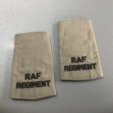 Vintage British Royal Air Force Regiment RAF Khaki Shoulder Slides Epaulettes x2