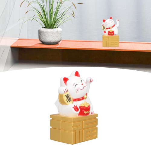 Lucky cat statue light - (white),