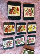 Clover Leaf Garden Flowers Table Mats 8 Piece Set With Original Box