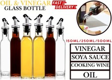 Glass Oil & Vinegar Dispenser Bottles Kitchen Utens Seasoning Storage Container