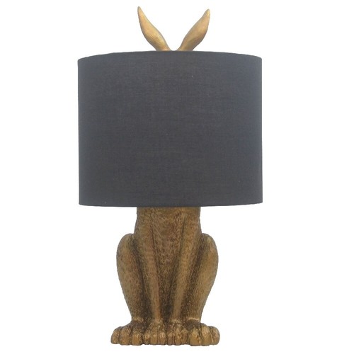 Gold resin hiding hare - gold,