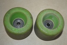 Kryptonics Original 1981ish C-60 Green Hard Compound Pair 2 Skateboard Wheels OG
