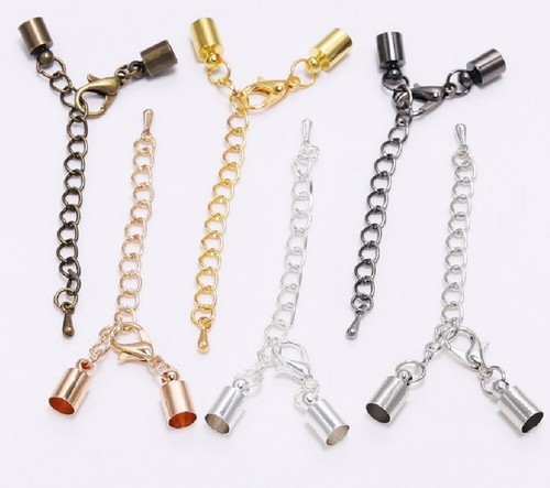 Leather cord kumihimo - leather, crimp