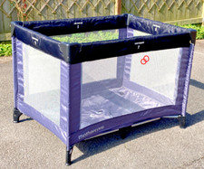 Mothercare Clouds Travel Cot and Play Pen with Mattress Base - Grey.  With Case