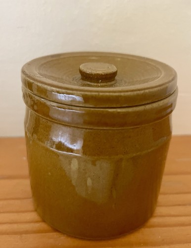 Vintage stoneware jar glazed - stoneware,