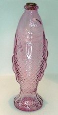 Vintage Danish Pink Glass Fish