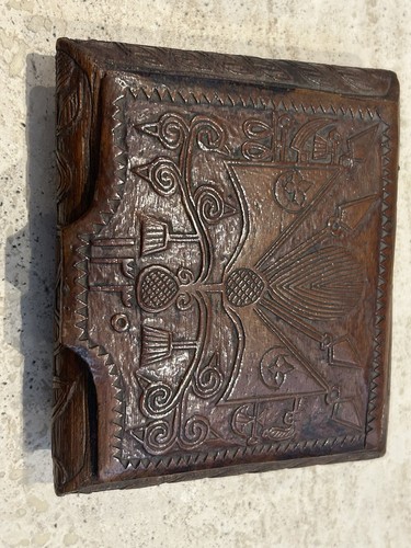 Ornately carved wooden hinged - ornately,