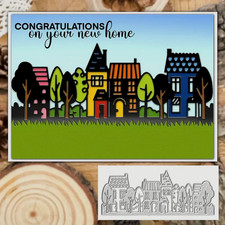 Beautiful Houses or Background Metal Cutting Die , Scrapbooking .Embossing. CC38