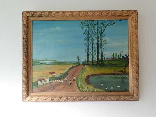 Vintage sheep farming framed