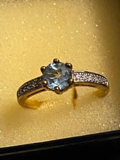 Beautiful NV solitaire ring with faux topax and diamante size 7 N.5
