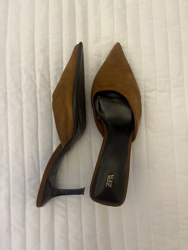 Zara suede mule slip - zara, on