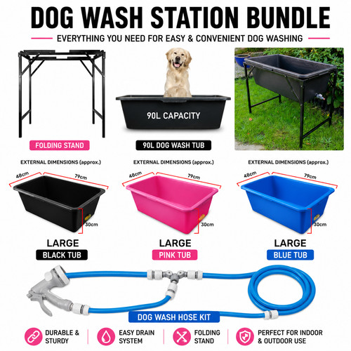 Dog bath stand - with, 90l