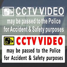 Sign CCTV Video Passed to Police Accident Camera Security Stickers Van Taxi Car