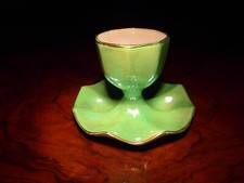 FINE VINTAGE CARLTON WARE STUNNING GREEN EGG CUP LUSTREWARE GILT BEAUTIFUL STOKE