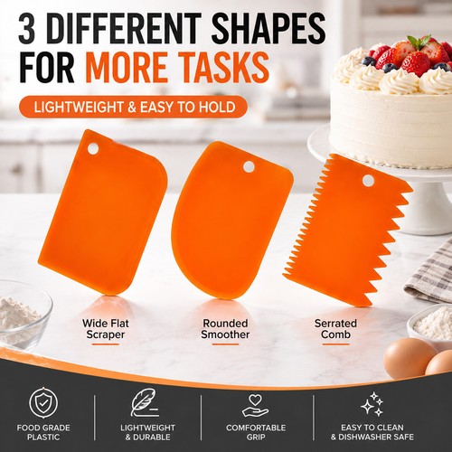 3pcs set plastic - scraper, cake
