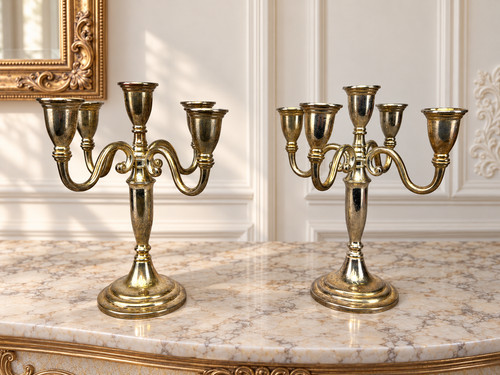 Pair candelabras vintage - of,