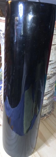 Tall black lacquer cylinder - black,