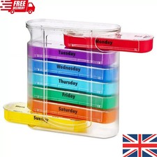 Weekly 7 Day Pill Box 28 Compartment Tablet Organizer Medicine Storage Dispenser