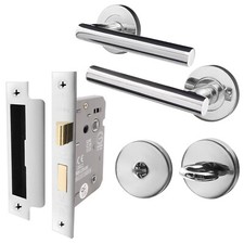 Chrome Bathroom Door Handle &