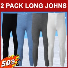 2 Pack Mens Long Johns Bottoms
