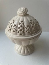 ROYAL CREAMWARE OCCASIONS LIDDED DISH POT POURRI PIERCED DESIGN