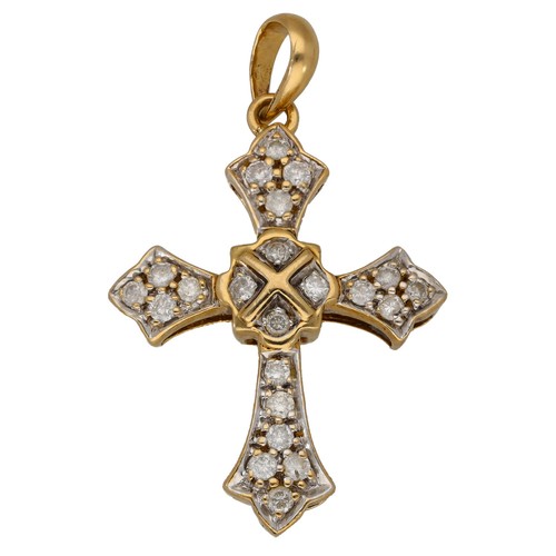 9ct gold diamond - gold, pendant