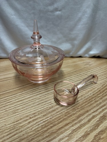 Pink depression glass sauce - depression,