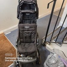 Double Pram Pushchair, GRACO, Black, Raincover Included