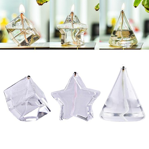 Refillable glass oil lamp - glass,