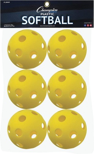 Hollow plastic softball - hollow,