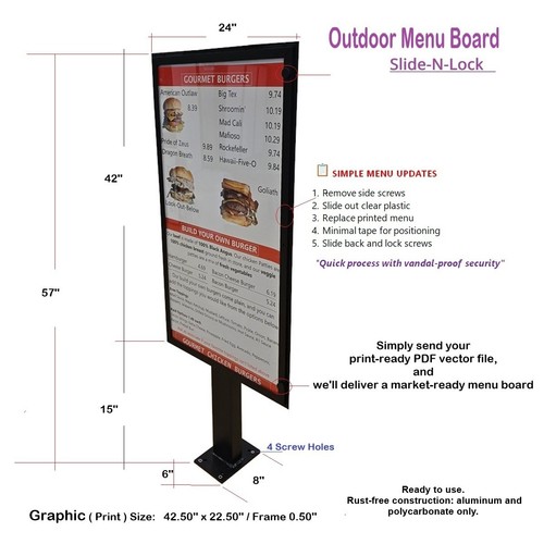 Drive thru menu - board, for