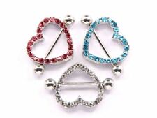 New Luxury Heart Double Layer Rhinestone Sexy Piercing Nipple Bars Body Jewelry
