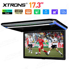 17.3" Car Roof Ceiling Flip Down Overhead Monitor 1080P Video TV Player USB HDMI