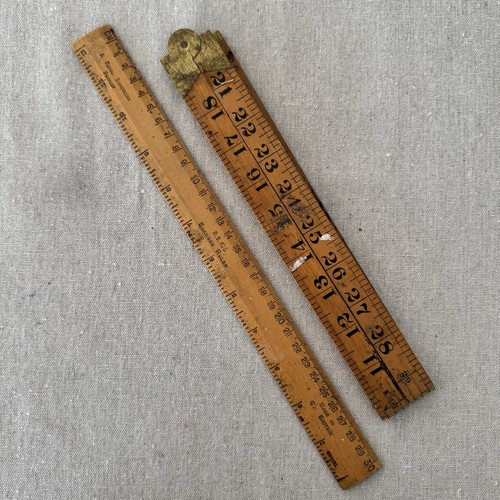 Vintage boxwood rulers - boxwood,