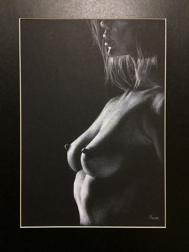 Original art drawing nude noir - original,